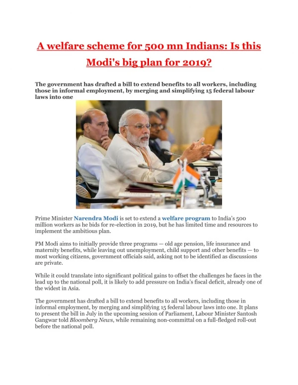 A welfare scheme for 500 mn indians is this modi's big plan for 2019 docx