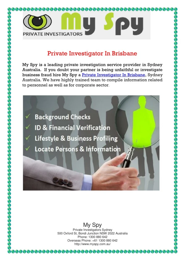 Private Investigator In Brisbane