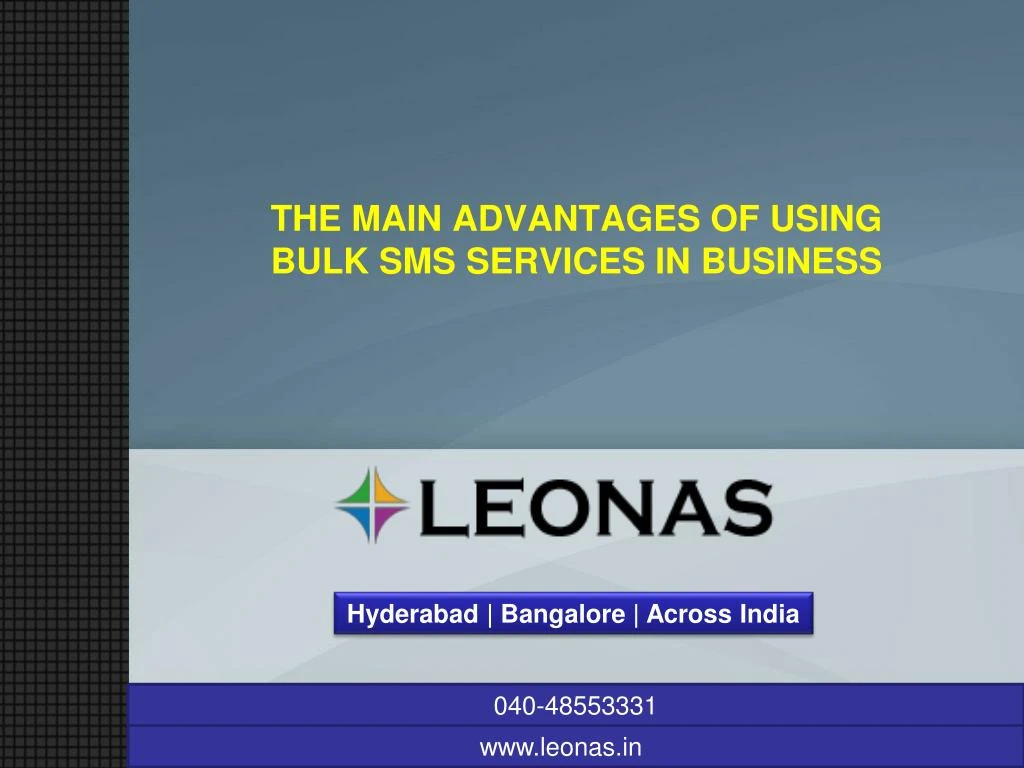 the main advantages of using bulk sms services in business