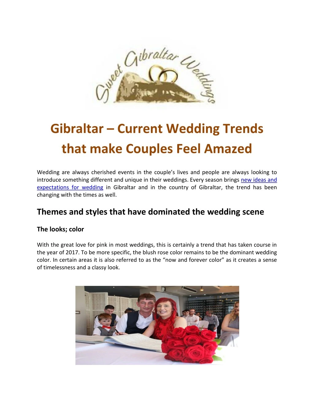 gibraltar current wedding trends that make