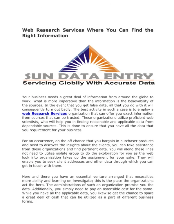 Web Research Services Where You Can Find the Right Information