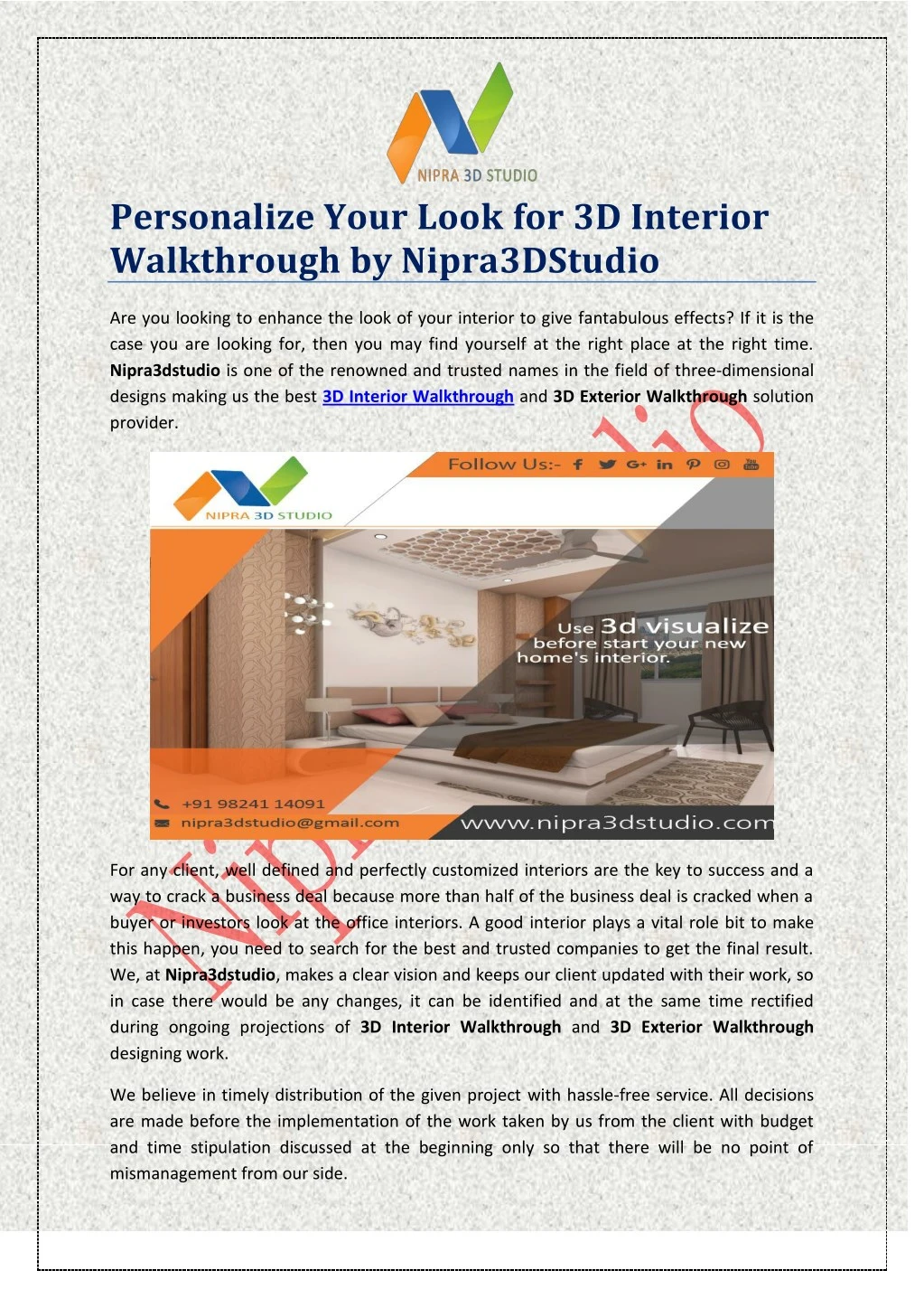 personalize your look for 3d interior walkthrough