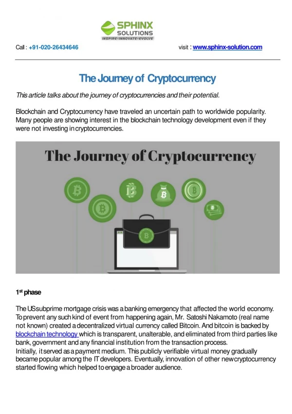 The Journey of Cryptocurrency