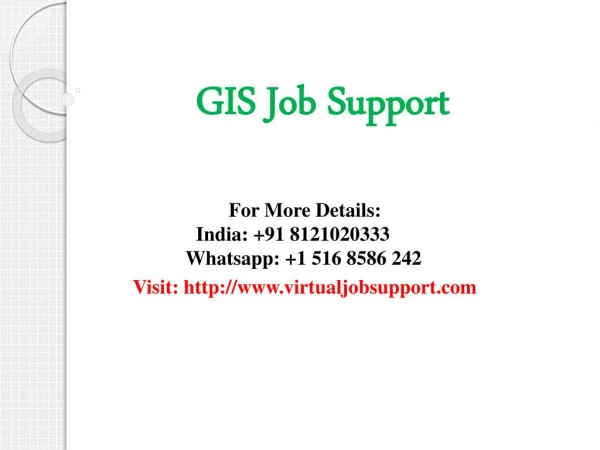 best online free GIS Job support ppt