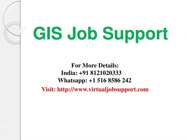 GIS Job Support PDF provides geographical based information.