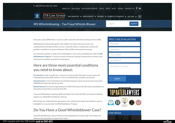 Tax Fraud Whistleblower