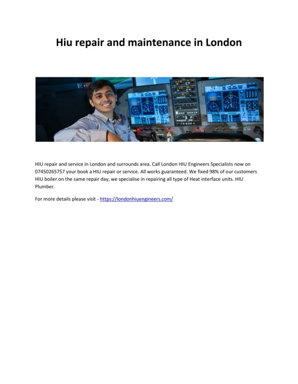 Hiu repair and maintenance in London