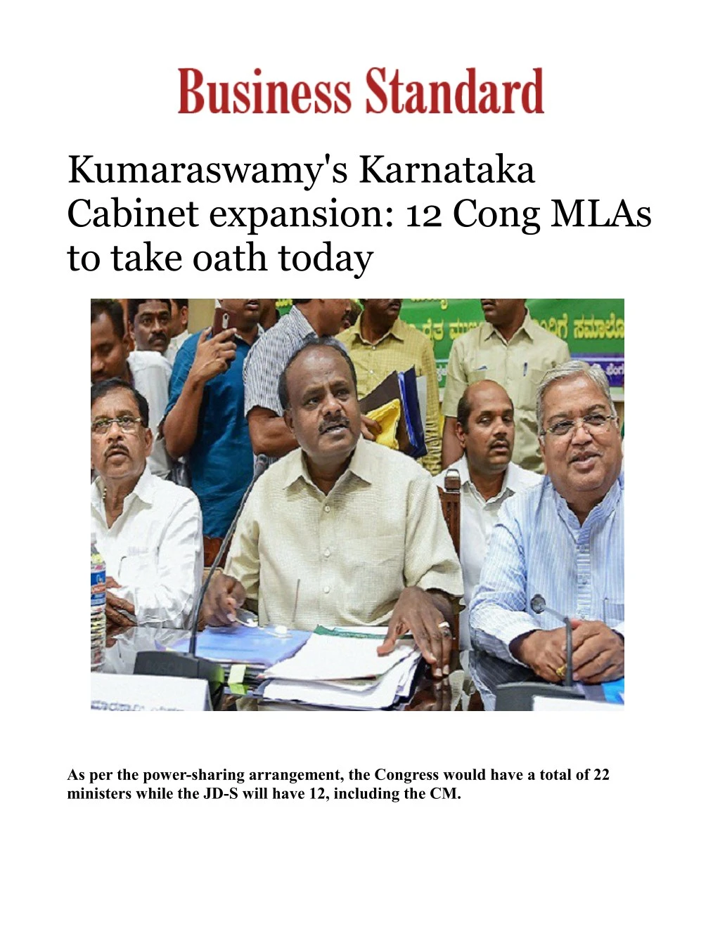 kumaraswamy s karnataka cabinet expansion 12 cong