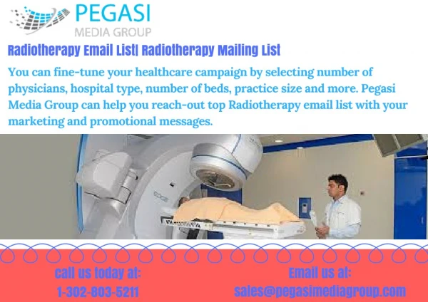 Radiotherapy Email List| Radiotherapy Mailing List in USA/UK/CANADA
