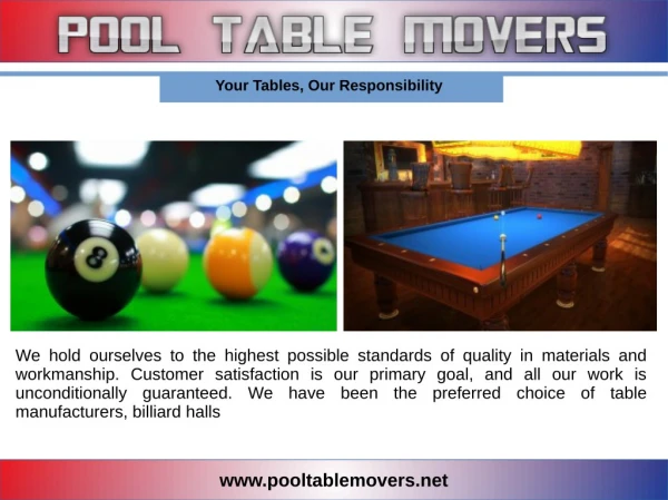 Southern California pool table movers