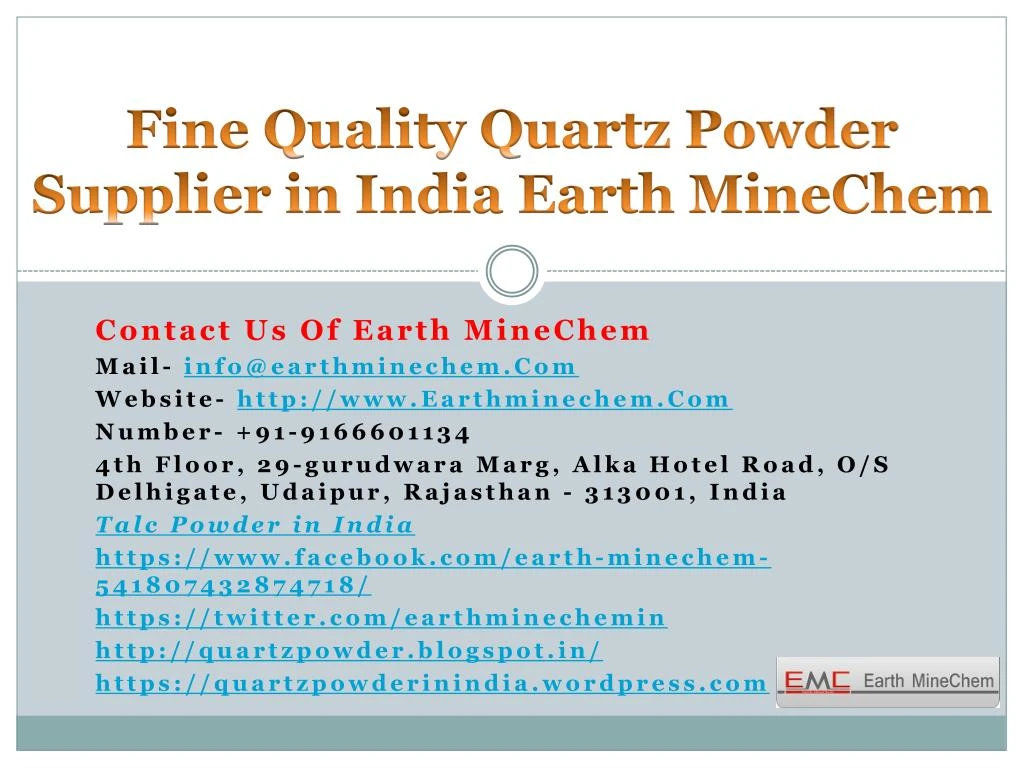 fine quality quartz powder supplier in india earth minechem