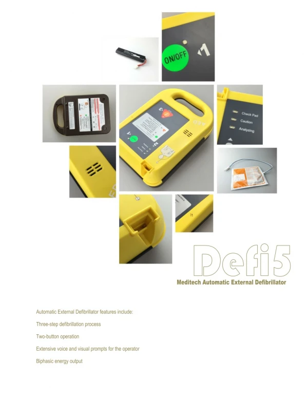AED Portable Defibrillator .Defi5 from Meditech