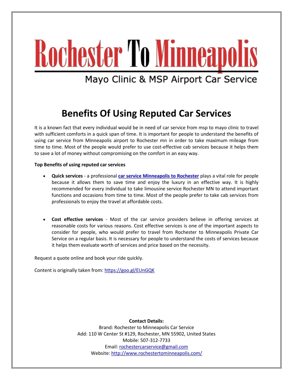 benefits of using reputed car services