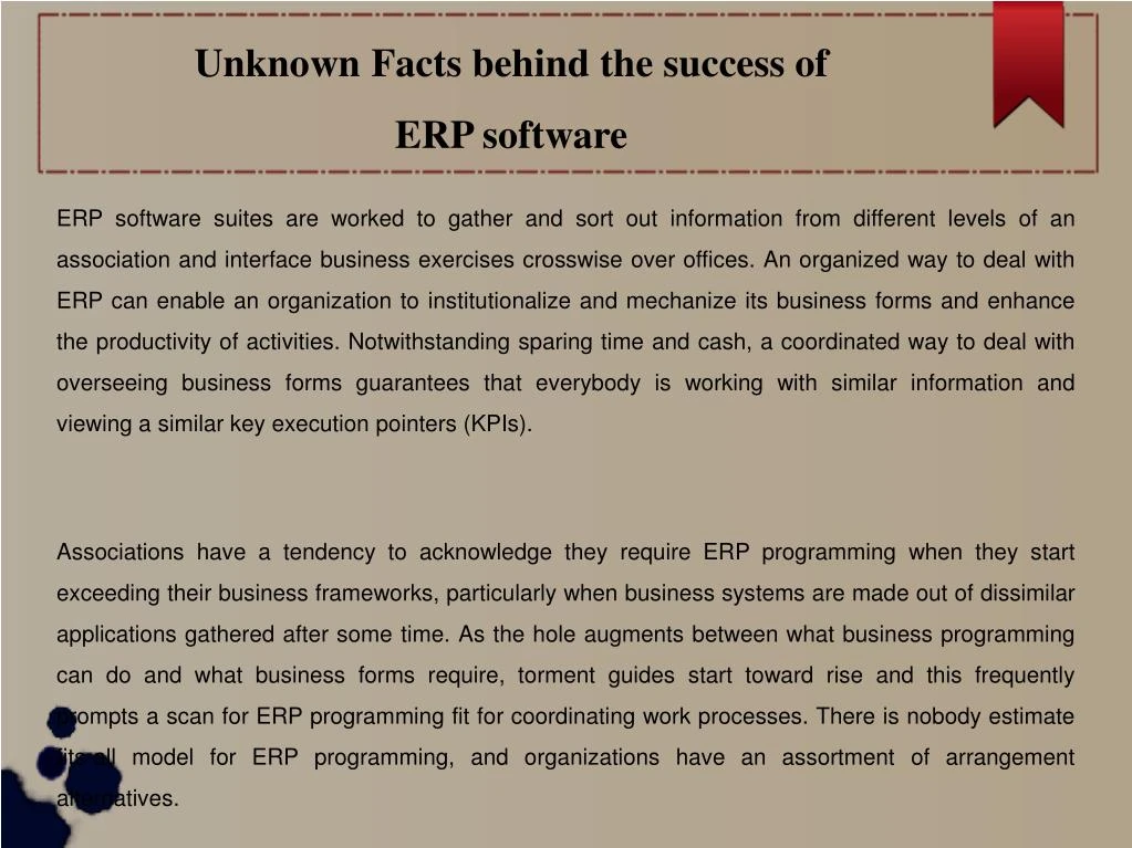 unknown facts behind the success of erp software