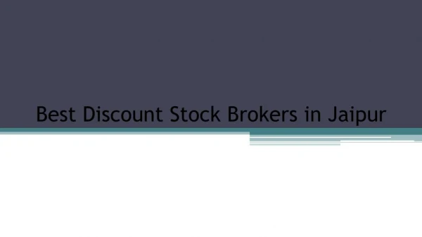 Best Discount Stock Brokers in Jaipur – Investallign