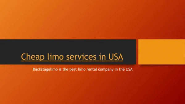 Cheap limo services in USA