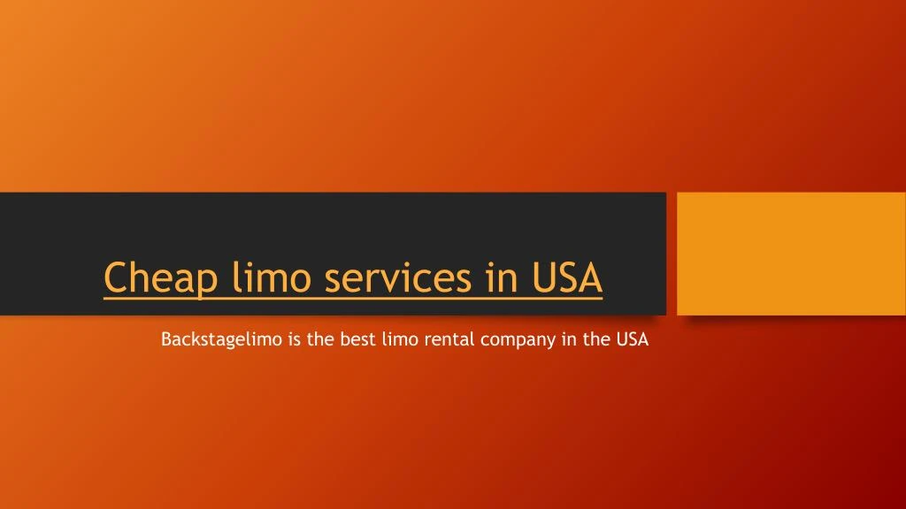 cheap limo services in usa