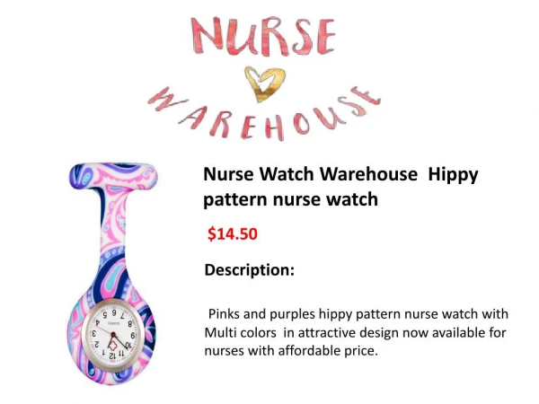 Hippy Pattern Nurse Watch â€“ Nurse Watch Warehouse