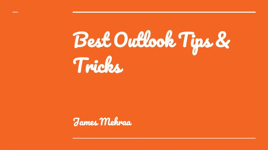 best outlook tips tricks