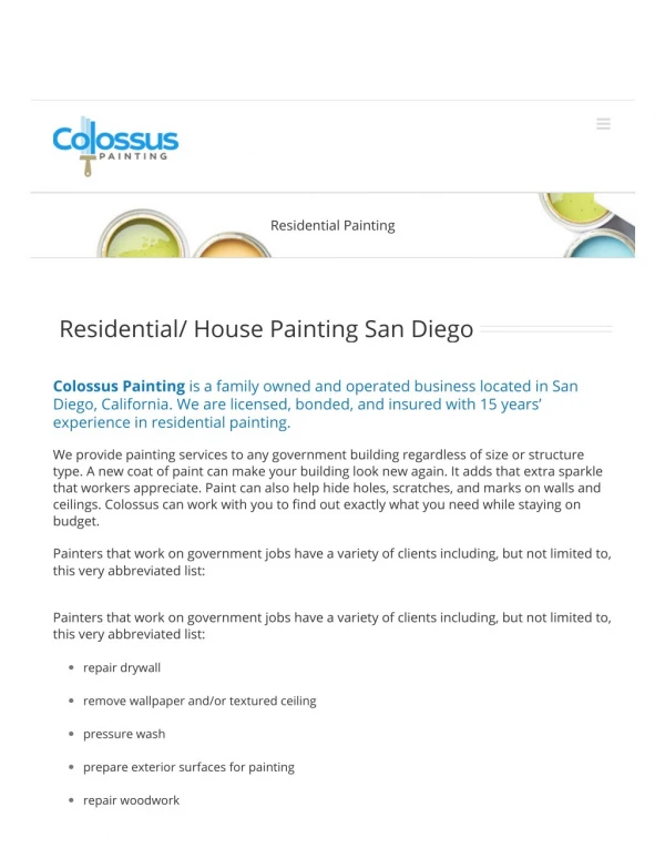 Residential Painting Services