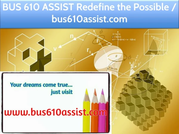 BUS 610 ASSIST Redefine the Possible / bus610assist.com