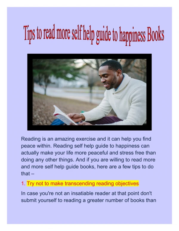 Tips to read more self help guide to happiness Books