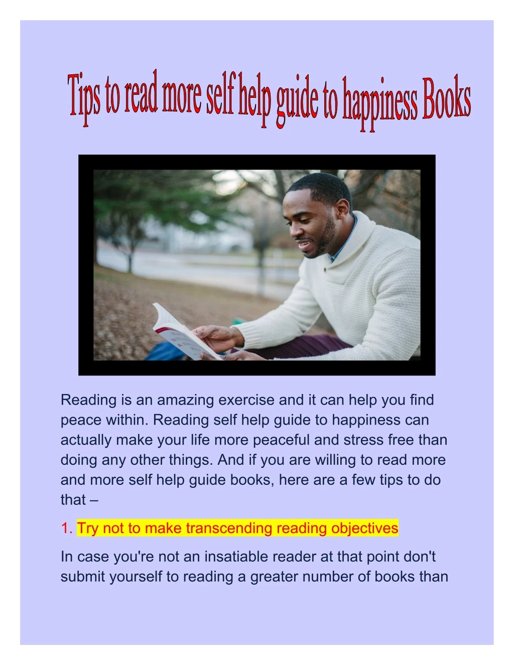 reading is an amazing exercise and it can help