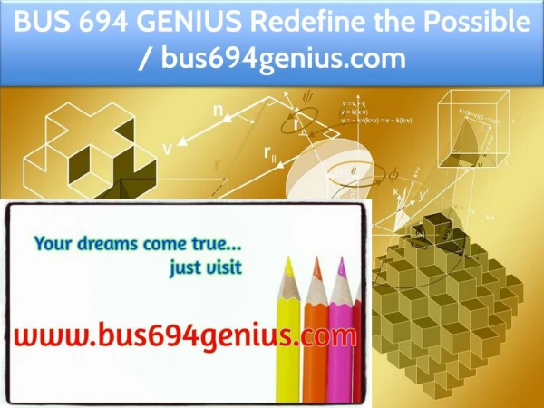 BUS 694 GENIUS Redefine the Possible / bus694genius.com