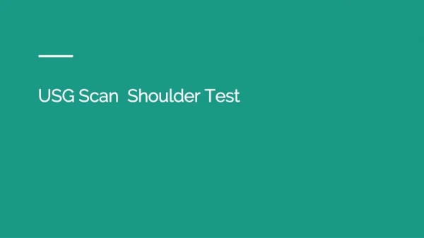 Usg scan shoulder test