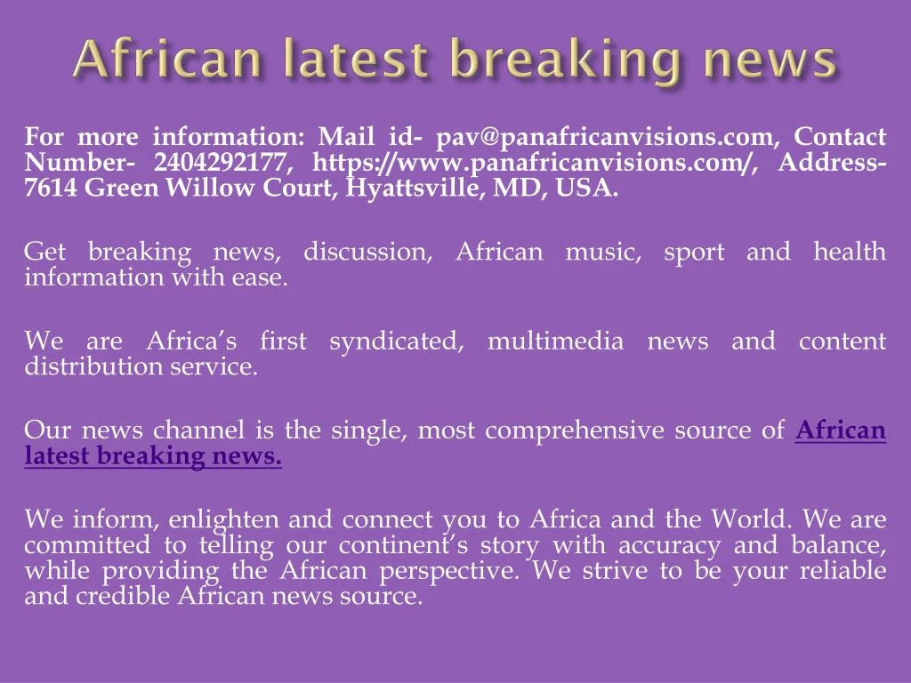 african latest breaking news