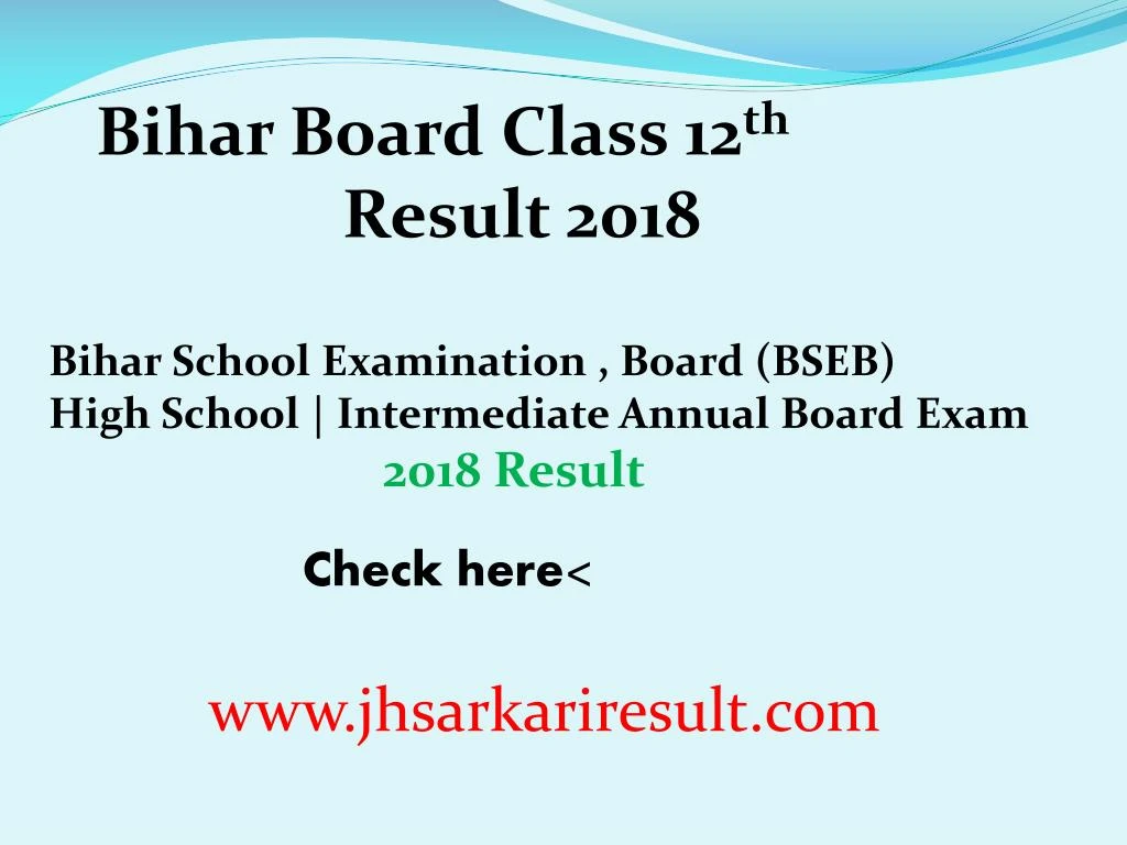 bihar board class 12 th result 2018