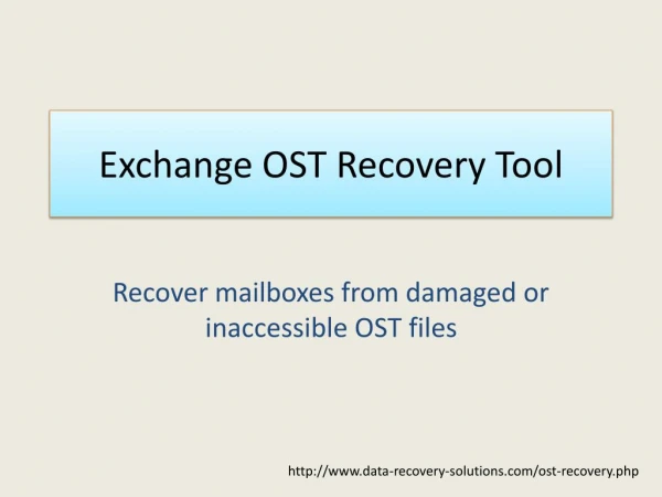 Exchange OST Recovery tool