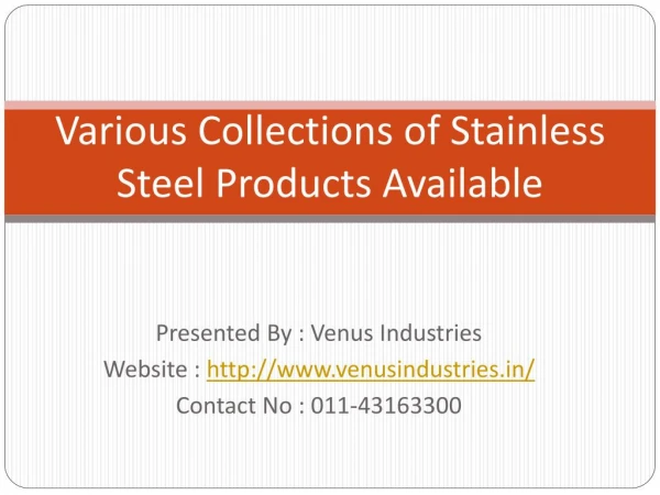 Stainless Steel Manufacturer, Exporter & Supplier in India