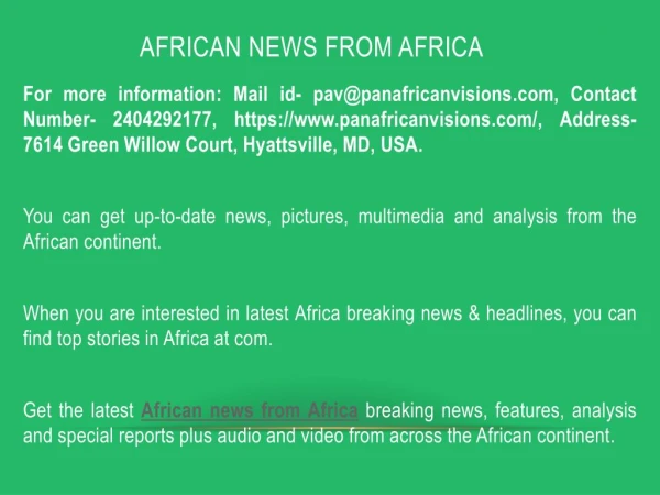 African news from Africa