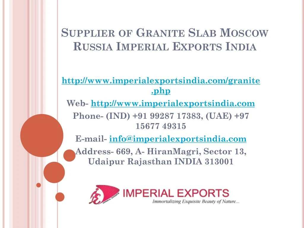 supplier of granite slab moscow russia imperial exports india