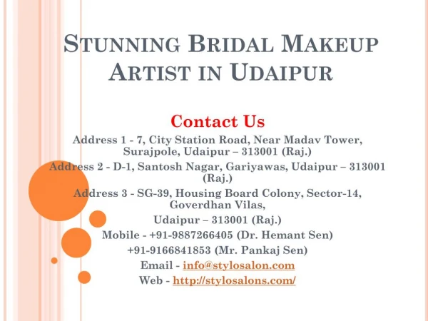Stunning bridal makeup artist in udaipur