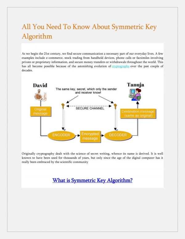 all you need to know about symmetric key algorithm