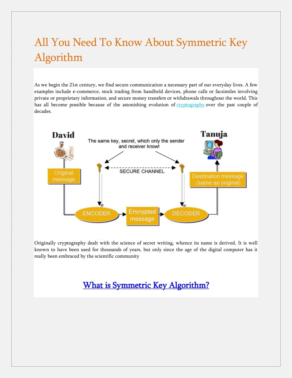 all you need to know about symmetric key algorithm