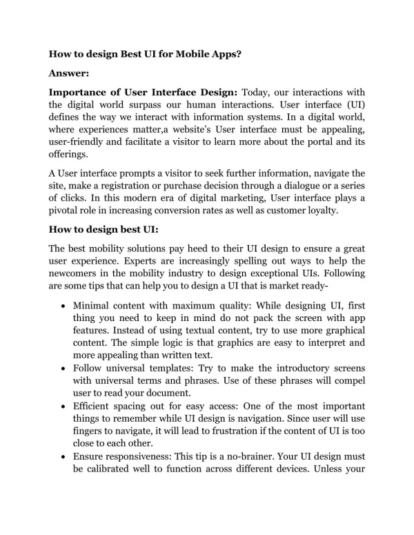 How to design Best UI for Mobile Apps?