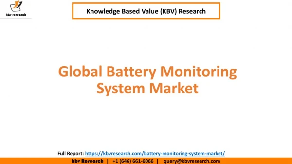 Global Battery Monitoring System Market Growth