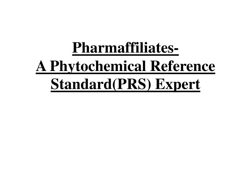 pharmaffiliates a phytochemical reference standard prs expert