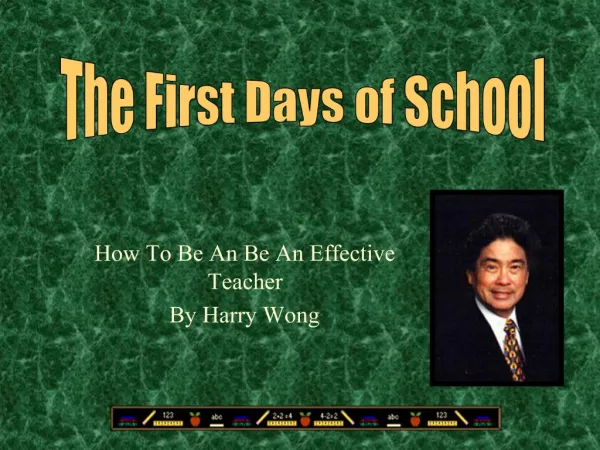 How To Be An Be An Effective Teacher By Harry Wong