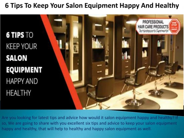 6 Tips To Keep Your Salon Equipment Happy And Healthy
