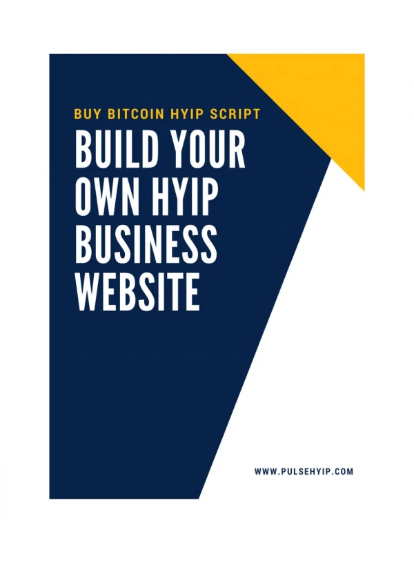 Buy Bitcoin HYIP Script - Build your Own HYIP Business Website