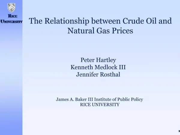 The Relationship between Crude Oil and Natural Gas Prices