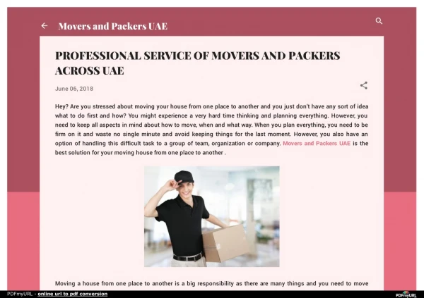 PROFESSIONAL SERVICE OF MOVERS AND PACKERS ACROSS UAE