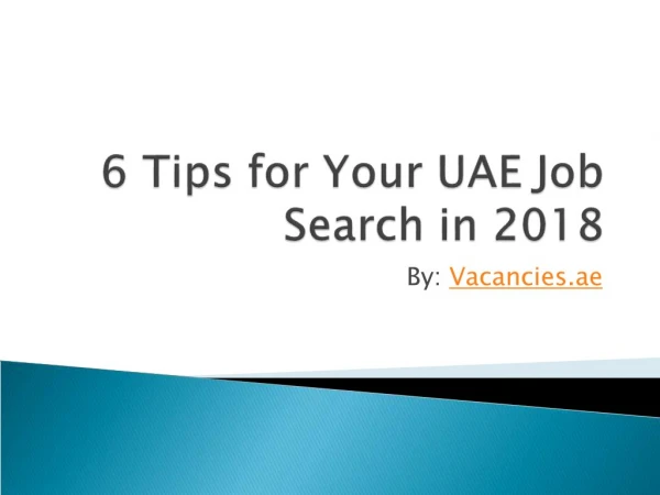 6 Tips For Your Uae Job Search In 2018