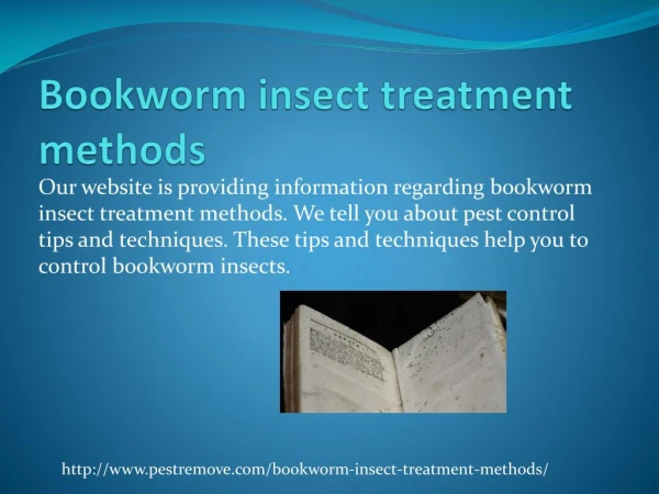 BOOKWORM INSECT TREATMENT METHODS