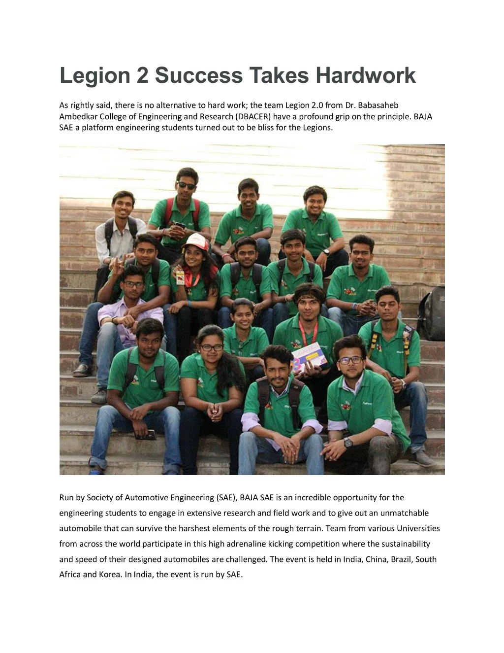 legion 2 success takes hardwork