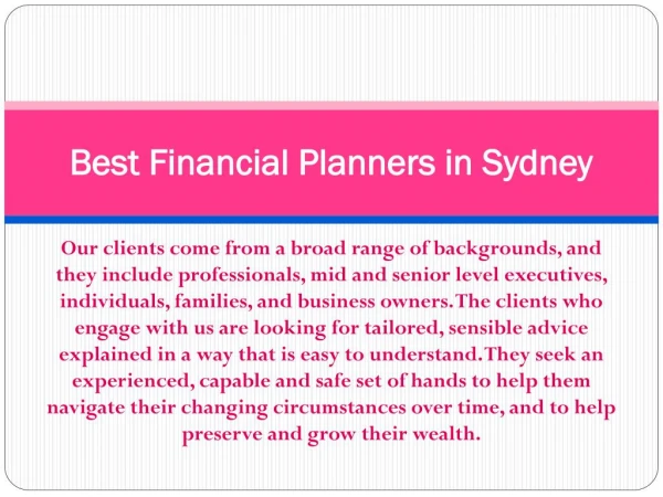 Investment Advisor | Best Financial Planners in Sydney â€“ Assure Wealth